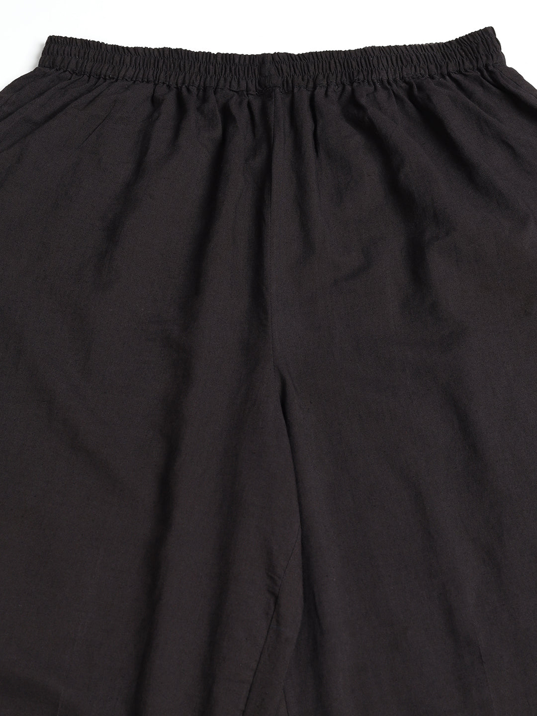 Black Rayon Printed Round Neck Full Sleeves Calf Length Flared Kurta Pant And Dupatta Set Mizazjaipur