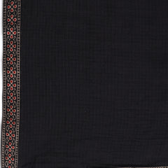 Black Pure Cotton Printed V-Neck 3/4 Sleeves Calf Length Flared Kurta Pant And Dupatta Set Mizazjaipur