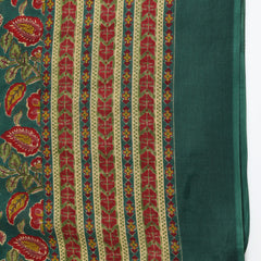 Green Pure Cotton Printed Round Neck Full Sleeves Calf Length Flared Kurta Pant And Dupatta Set Mizazjaipur