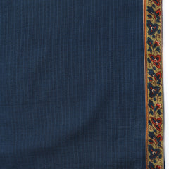 Teal Blue Pure Cotton Printed Sequence Work Round Neck 3/4 Sleeves Calf Length Flared Kurta Pant And Dupatta Set Mizazjaipur