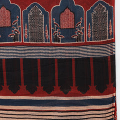 Black Pure Cotton Printed Mirror Work V-Neck 3/4 Sleeves Calf Length Flared Kurta Pant And Dupatta Set Mizazjaipur