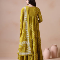 Maroon Pure Cotton Solid Round Neck Full Sleeves Calf Length Flared Kurta Pant And Dupatta Set