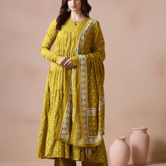 Maroon Pure Cotton Solid Round Neck Full Sleeves Calf Length Flared Kurta Pant And Dupatta Set
