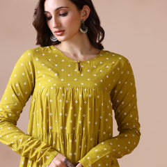 Maroon Pure Cotton Solid Round Neck Full Sleeves Calf Length Flared Kurta Pant And Dupatta Set