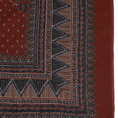 Maroon Pure Cotton Solid Round Neck Full Sleeves Calf Length Flared Kurta Pant And Dupatta Set